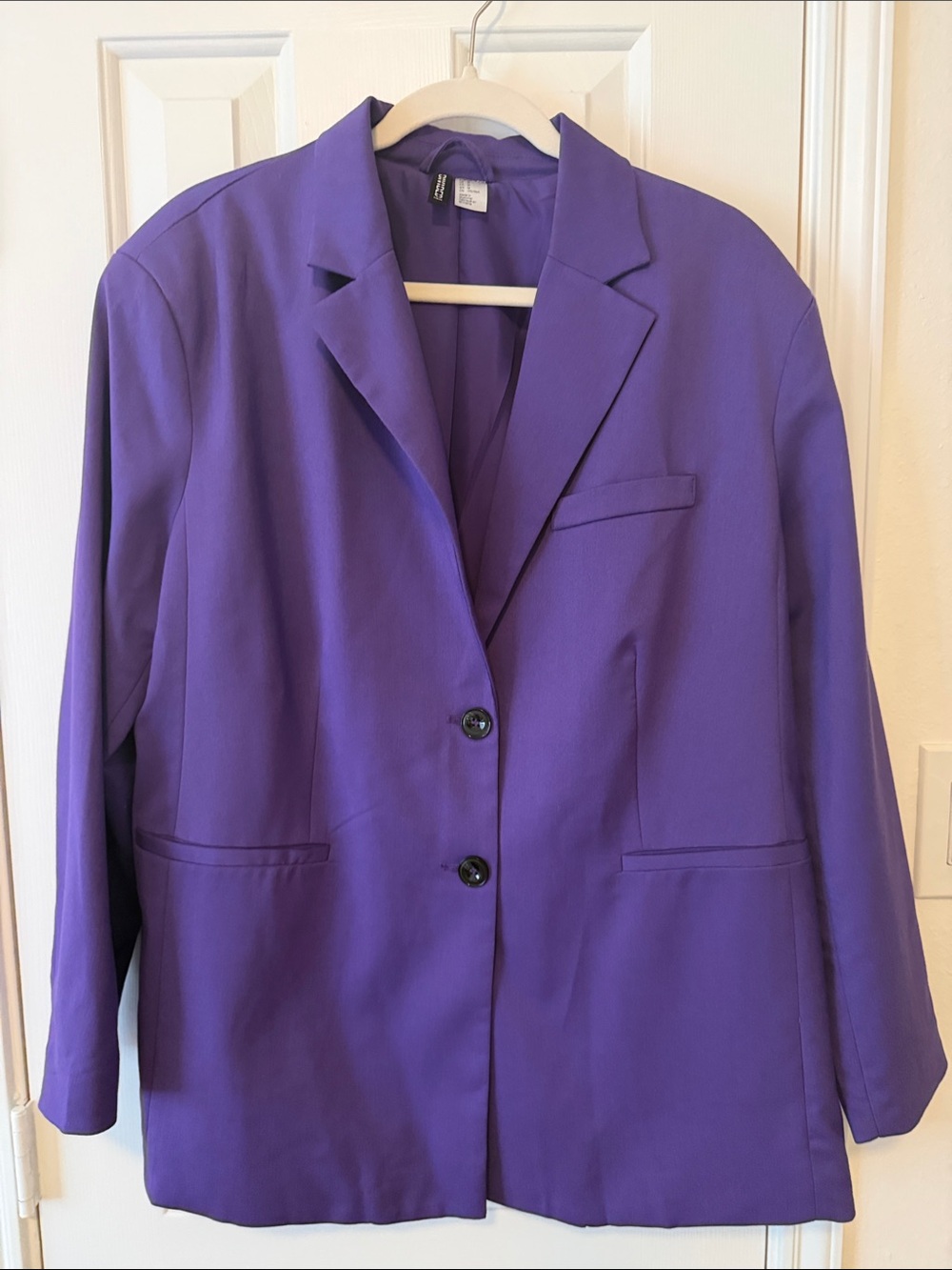 Divided Purple Single-Breasted Blazer